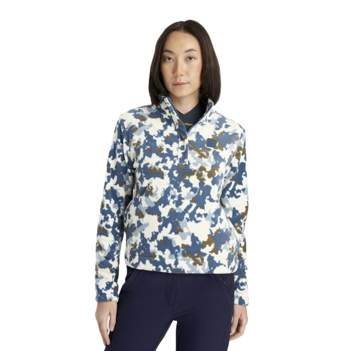 Celyn Blur Print 1/2 Zip Fleece, Buttercream/Dark Denim - Afbeelding 2